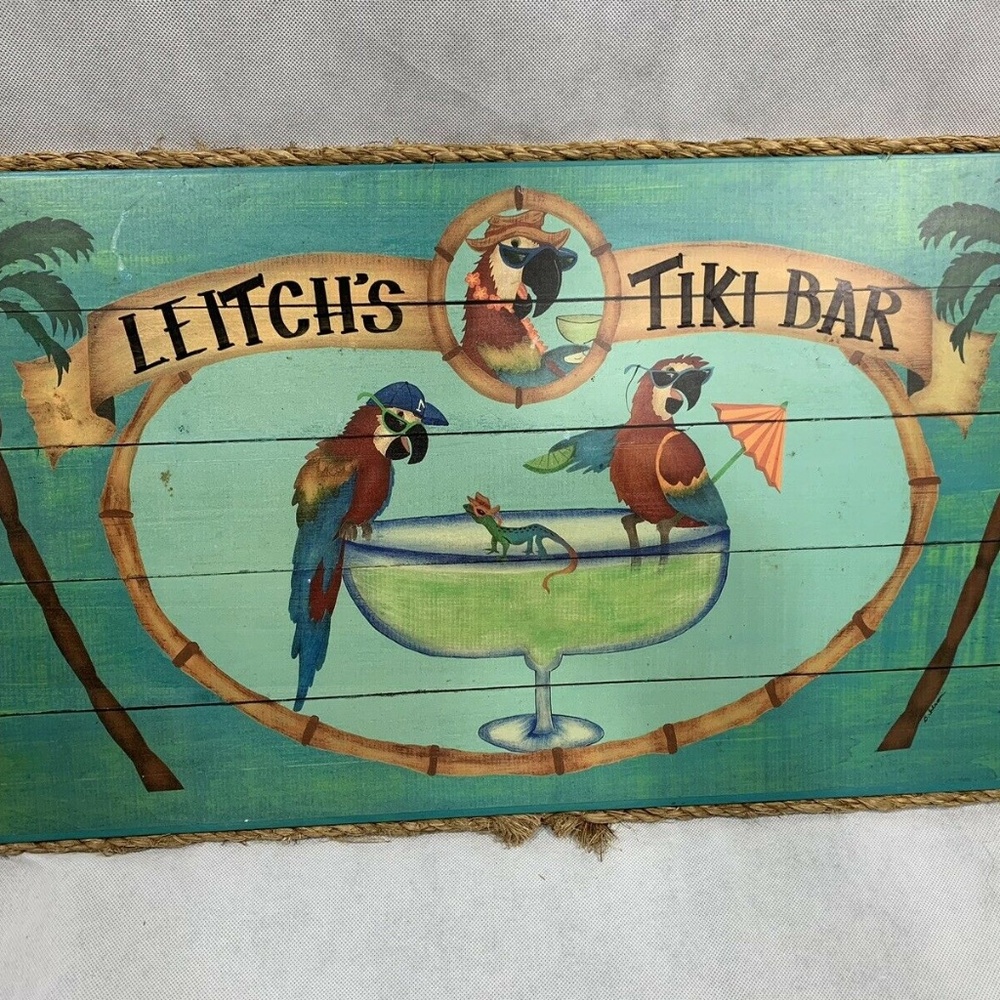 Leitchs Tiki Bar Painting Handpainted Tropical